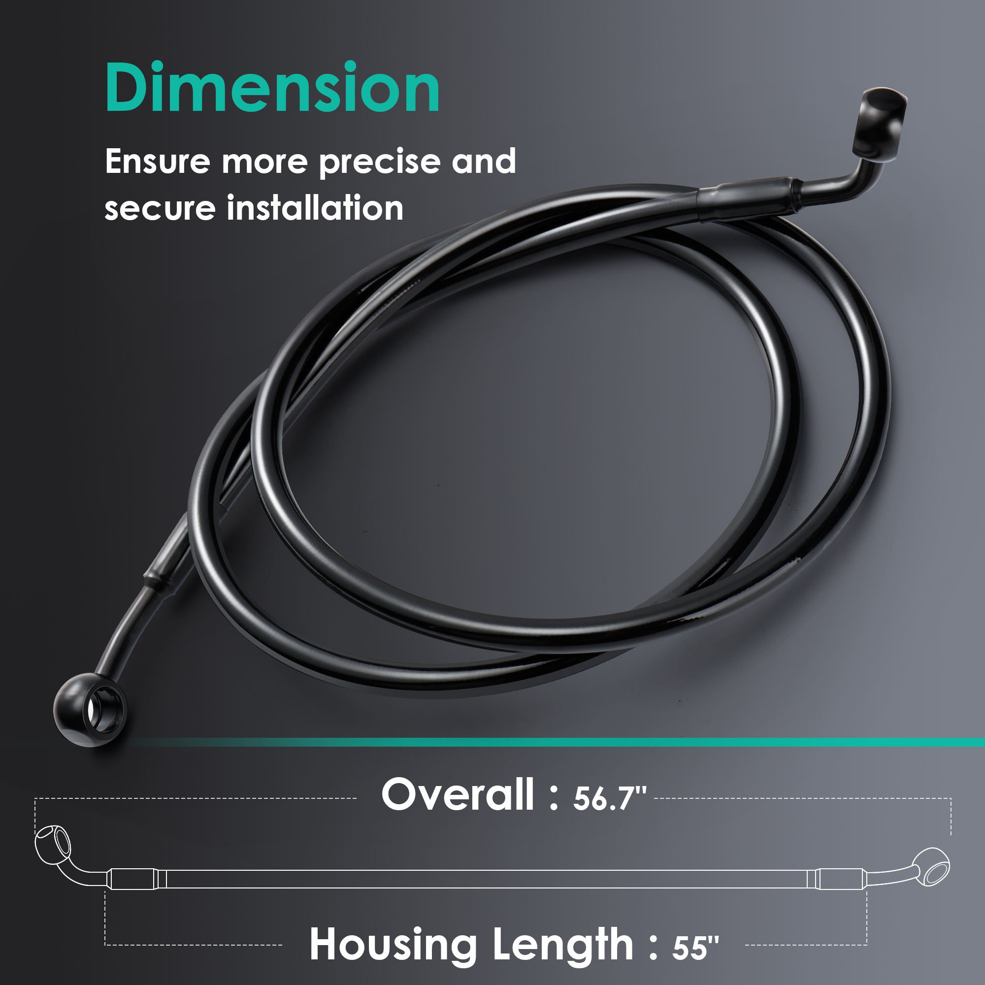140/145/150CM Front Brake Line - Braided Line recension och pris