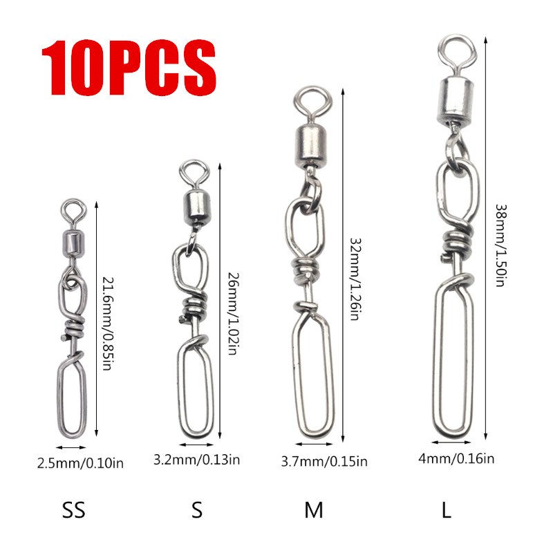 10Pcs Stainless Steel Quick Sn - Saltwater Line recension och pris