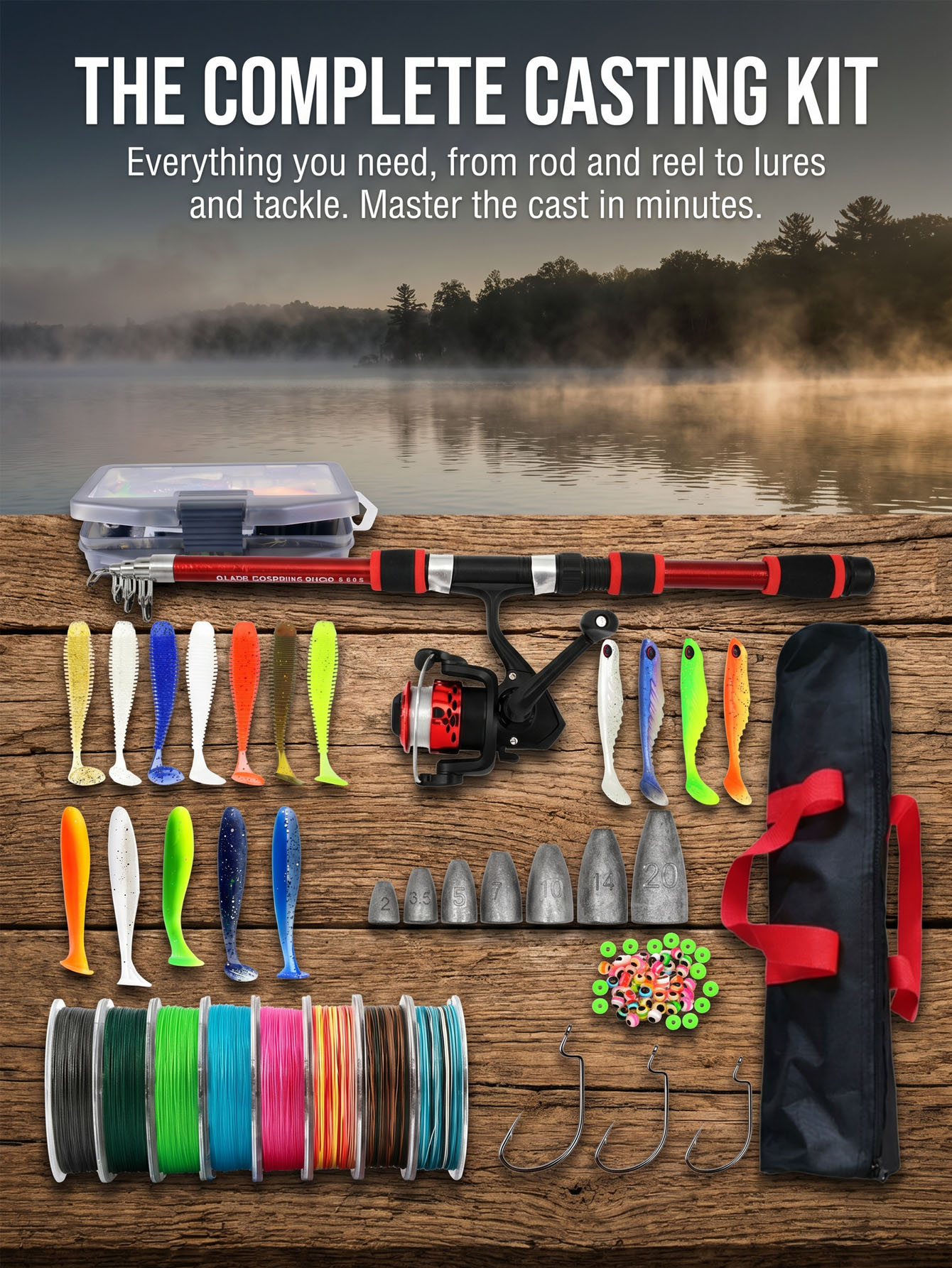 Fishing Rod Reel Combos Collap - Fishing Line Spooler recension och pris