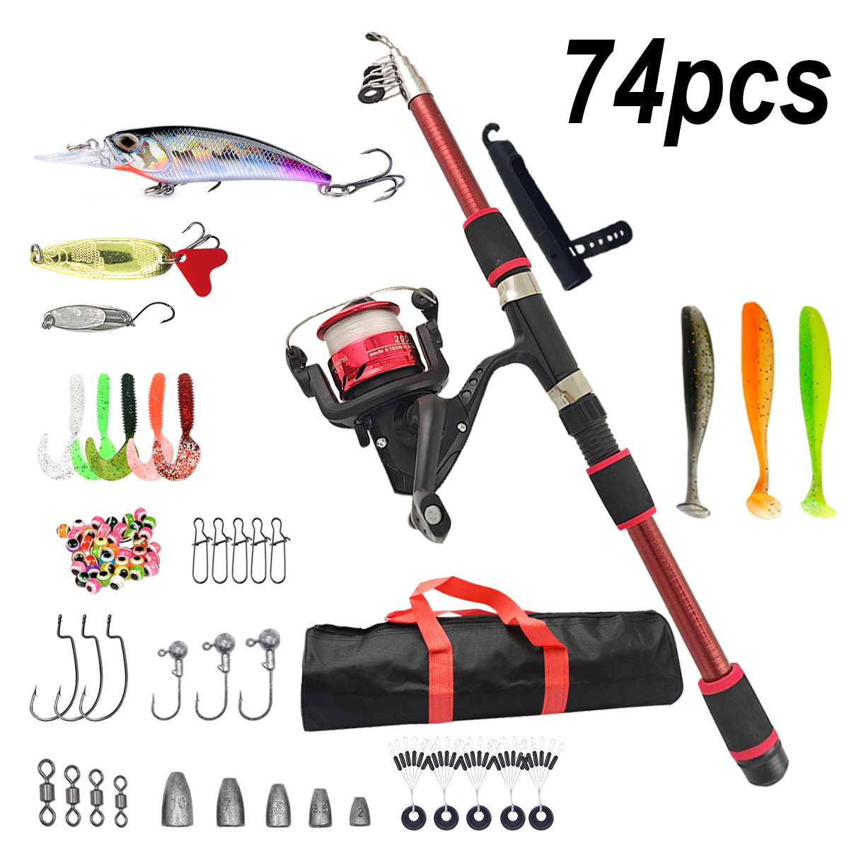 Fishing Pole Set Full Kits Wit - Fishing Line Spooler recension och pris