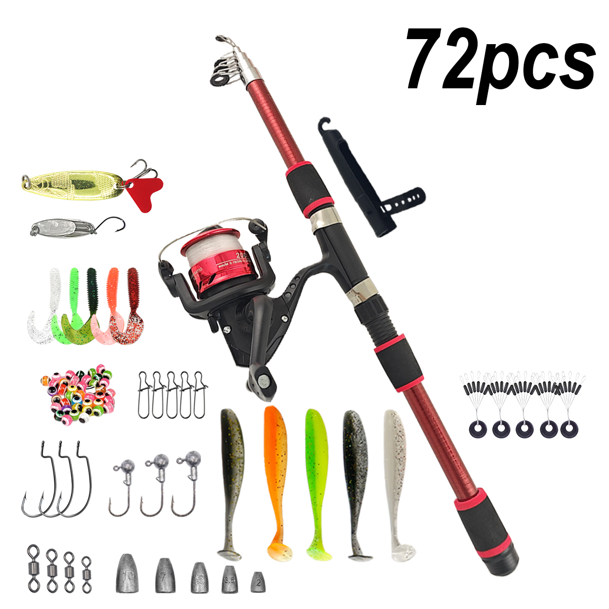 Fishing Pole Set Full Kits Wit - Fishing Line Spooler recension och pris